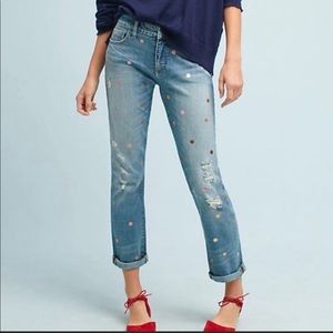 COPY - Anthro Pilcro Hyphen Relaxed Polka Dot Jea…